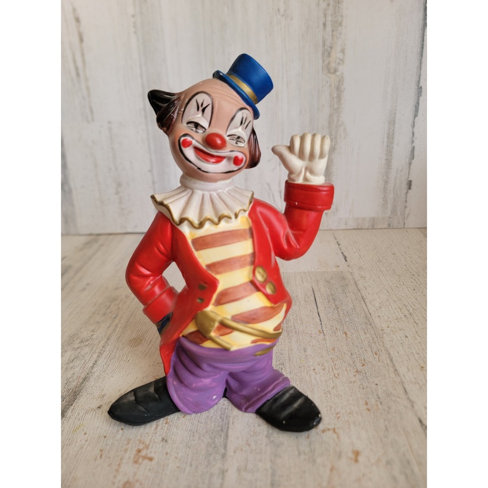 Vintage circus clown‎ ceramic ring leader jester unique home decor figure